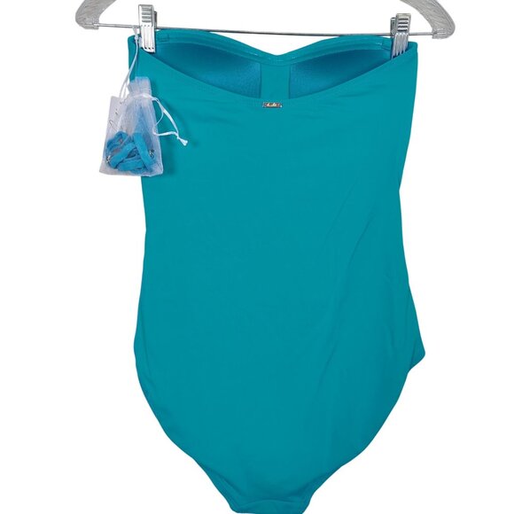 Anne Cole Women's Live In Color Twist Front Shirred One Piece blue Swimsuit Sz 6 - Picture 9 of 10